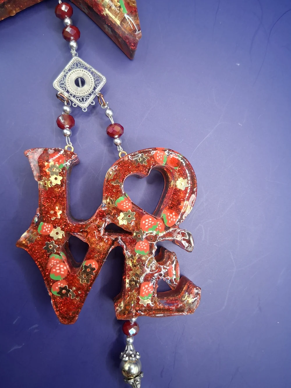 Red Glitter Star Hanging Ornament
